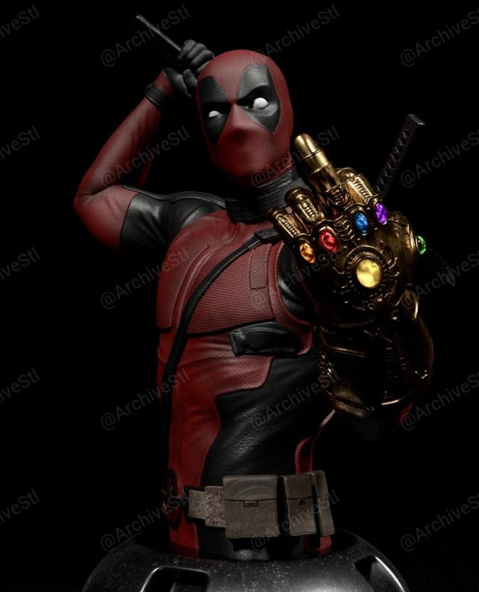 死侍（Deadpool）胸像 3D打印图纸